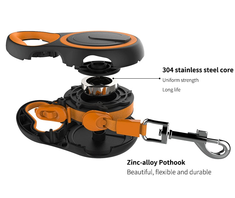 Automatic Retractable Dog Leash Nylon Ribbon Flexible