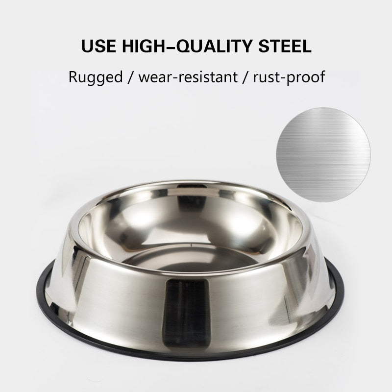 Stainless Steel Non-slip Durable Feeding Bowls for Dog / Cat / Pet