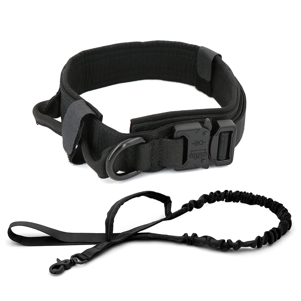Adjustable Military Tactical Collar & Leash To Control & Handle Medium to Large Dog