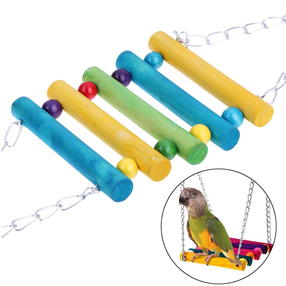 Colourful Bird Swing & Hanging Toy with Bell Attached