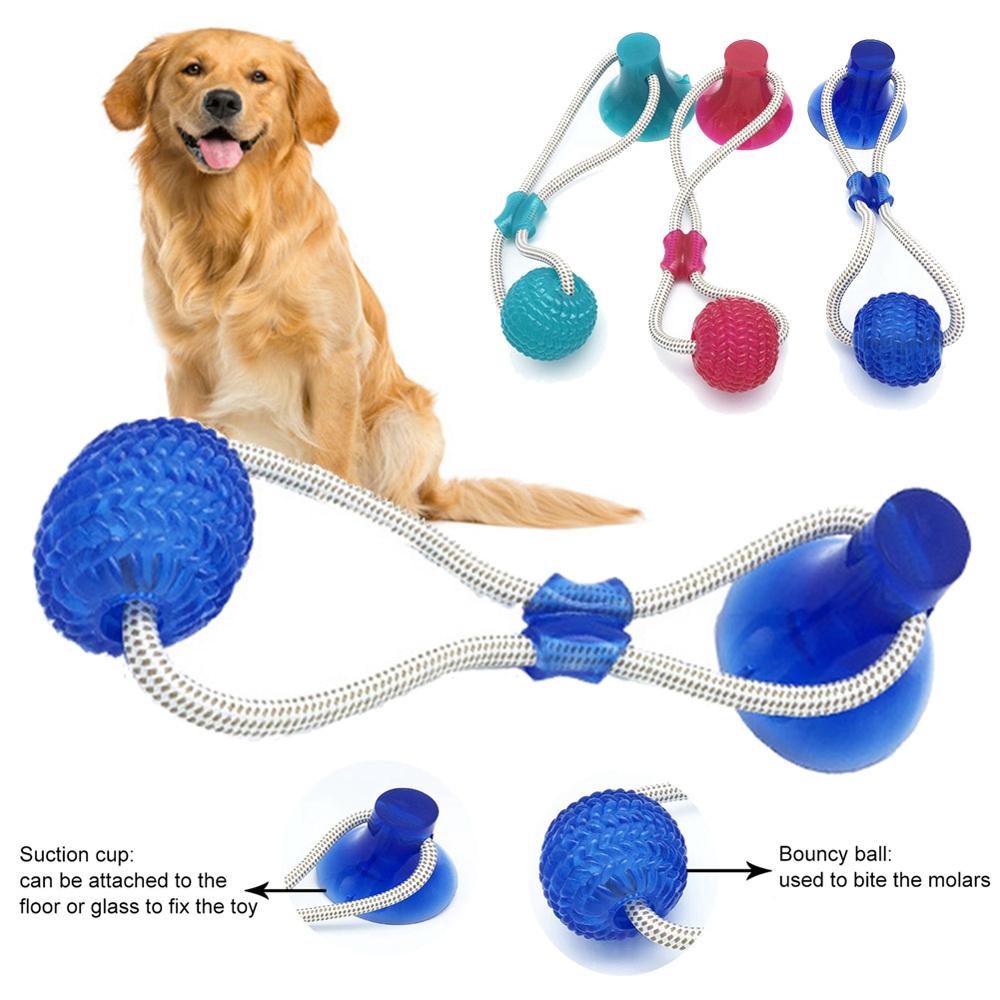 Pet Interactive TPR Ball Toy For Tooth Chewing with Elastic Rope