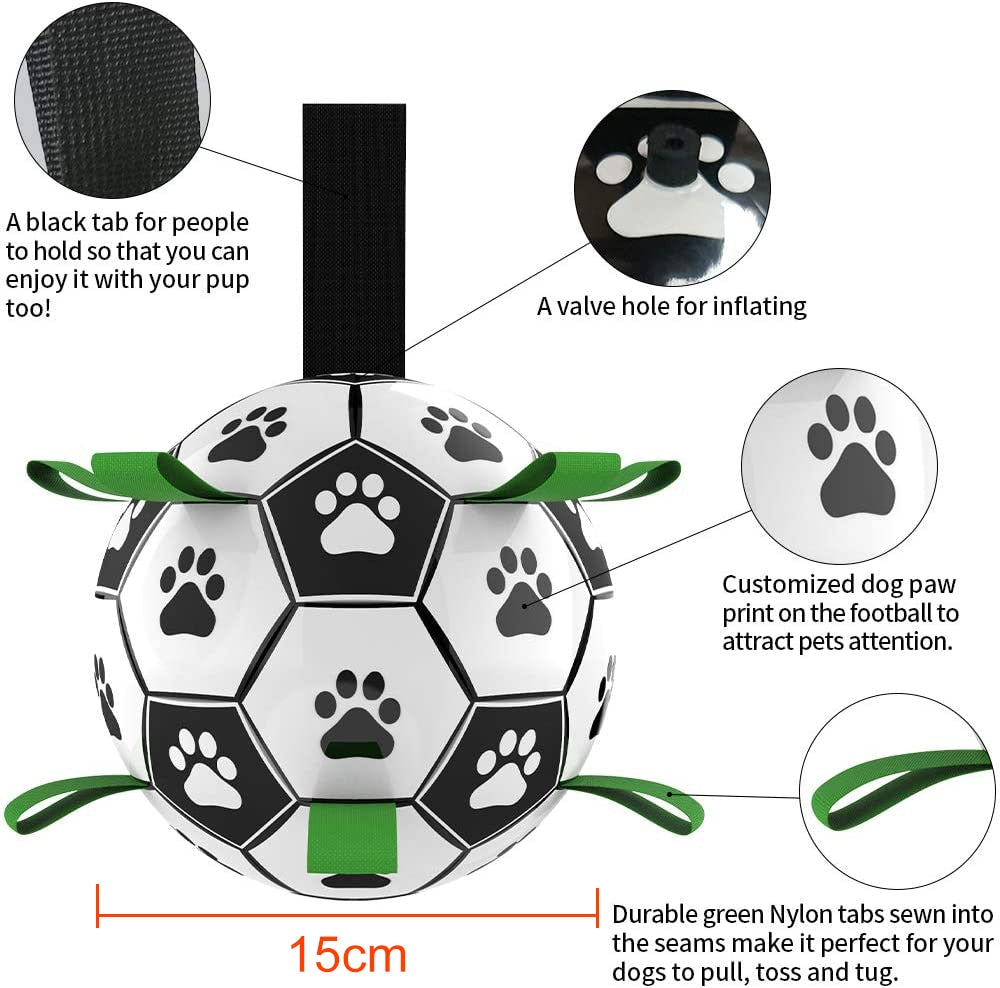 Soccer And Inflator Football Toy For Dogs To Play & Bite/Chew
