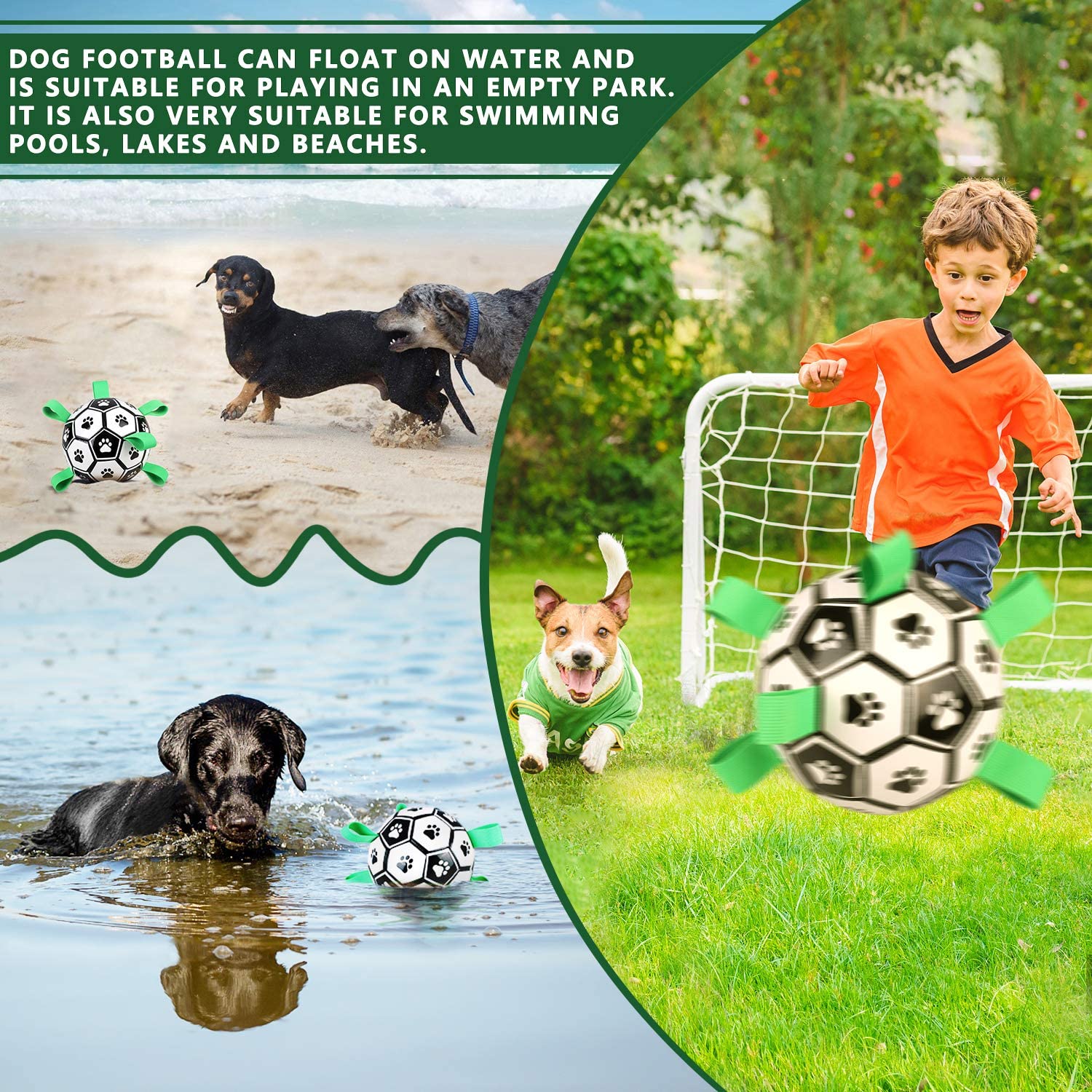 Soccer And Inflator Football Toy For Dogs To Play & Bite/Chew