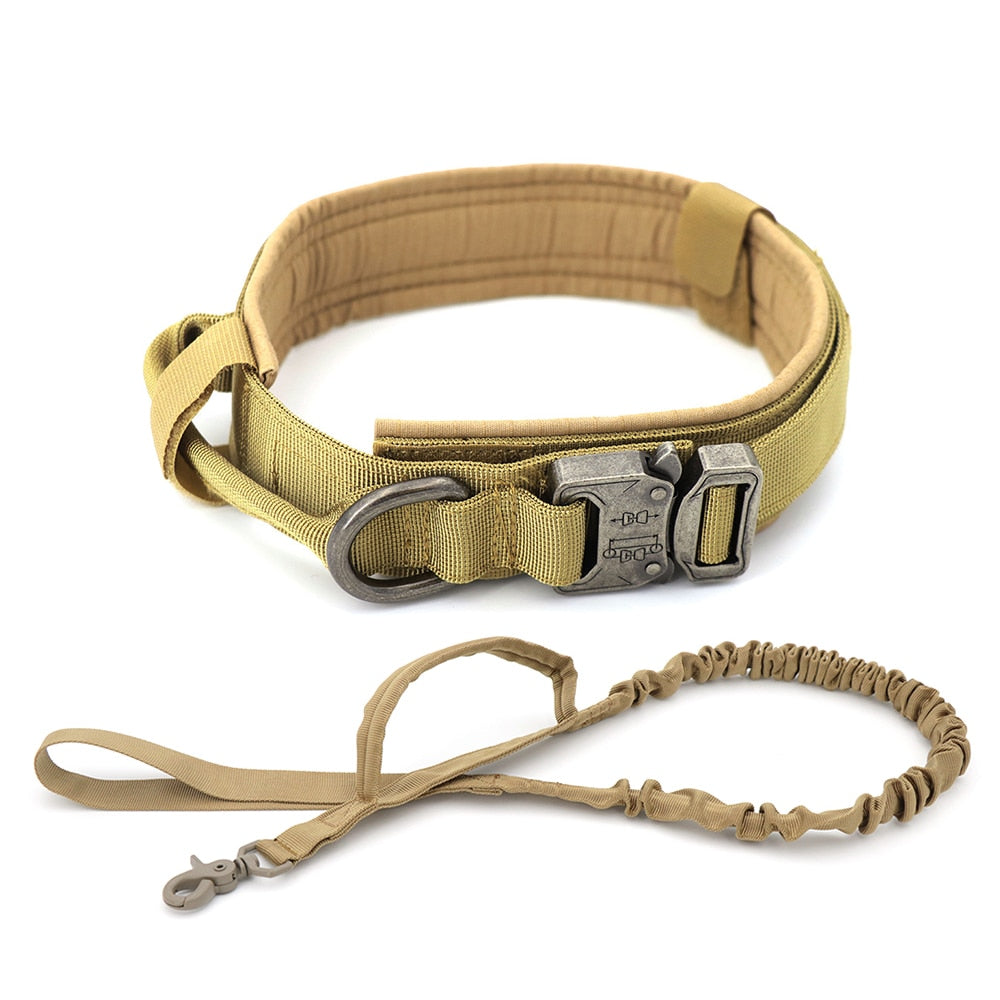 Adjustable Military Tactical Collar & Leash To Control & Handle Medium to Large Dog