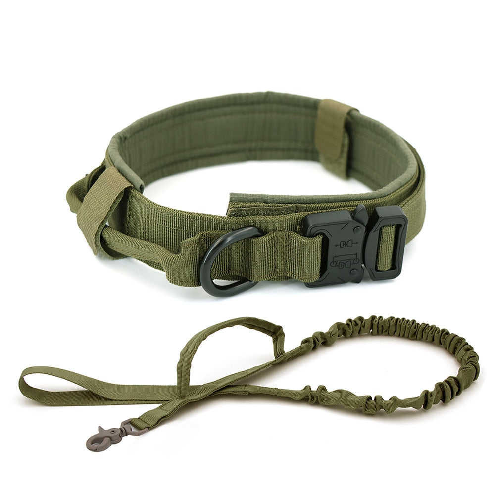 Adjustable Military Tactical Collar & Leash To Control & Handle Medium to Large Dog