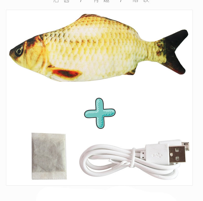 Interactive & Realistic Fish Toy For Cat to Play - Electric USB Charger