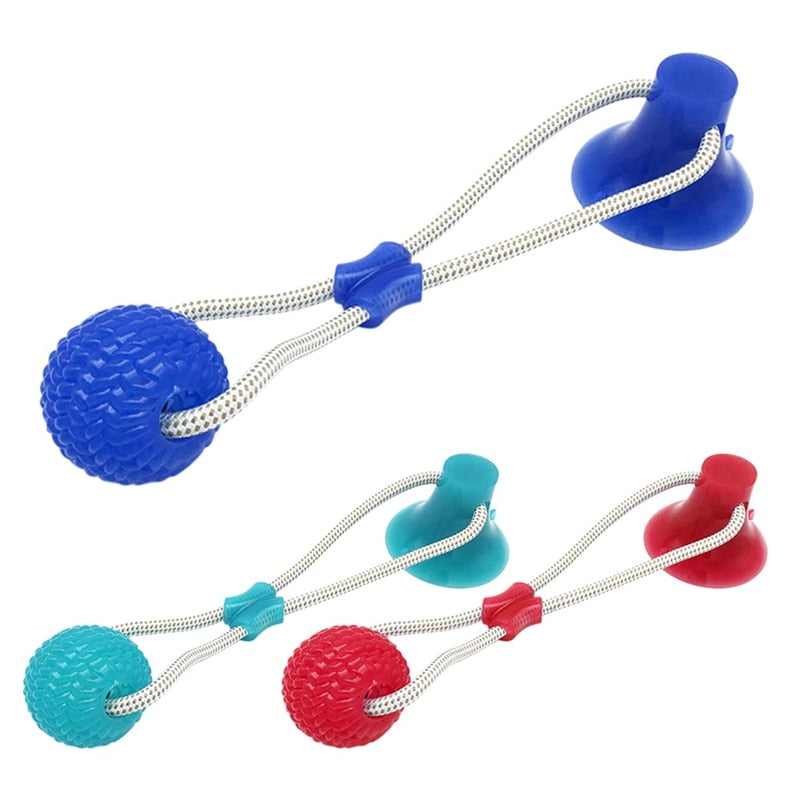 Pet Interactive TPR Ball Toy For Tooth Chewing with Elastic Rope