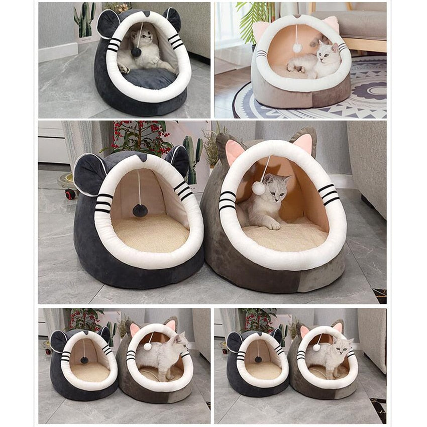 Warm Soft Comfy & Relaxing Cat Sleeping House & Bed