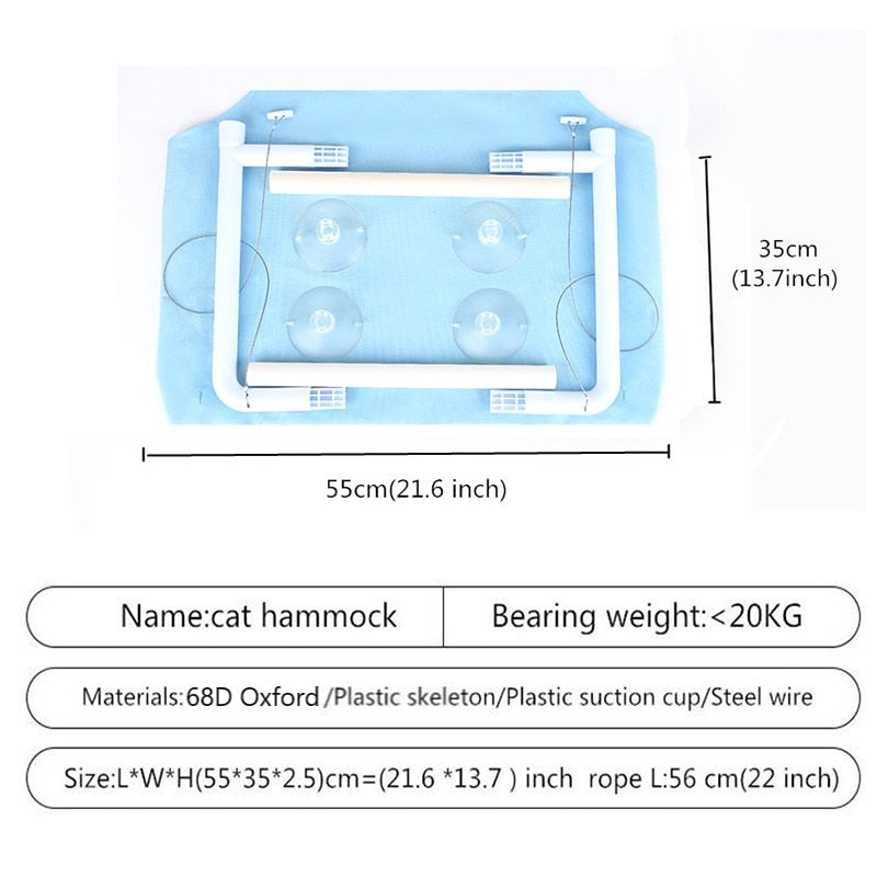 Cat Window Hammock Mount Hanging Bed for 20kg