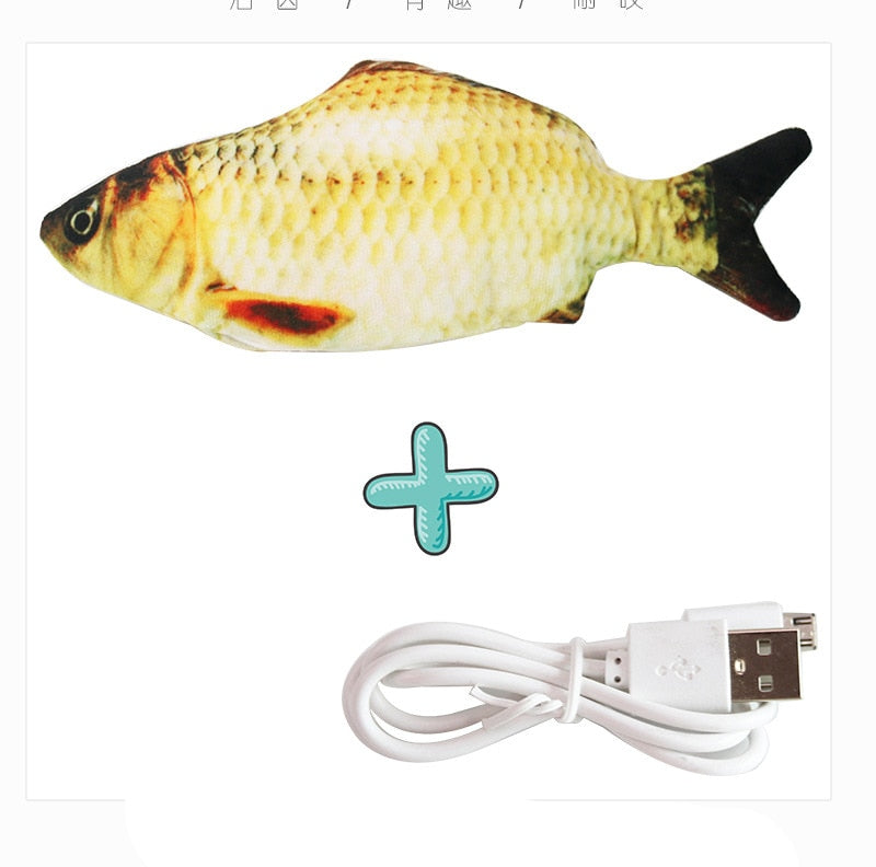Interactive & Realistic Fish Toy For Cat to Play - Electric USB Charger