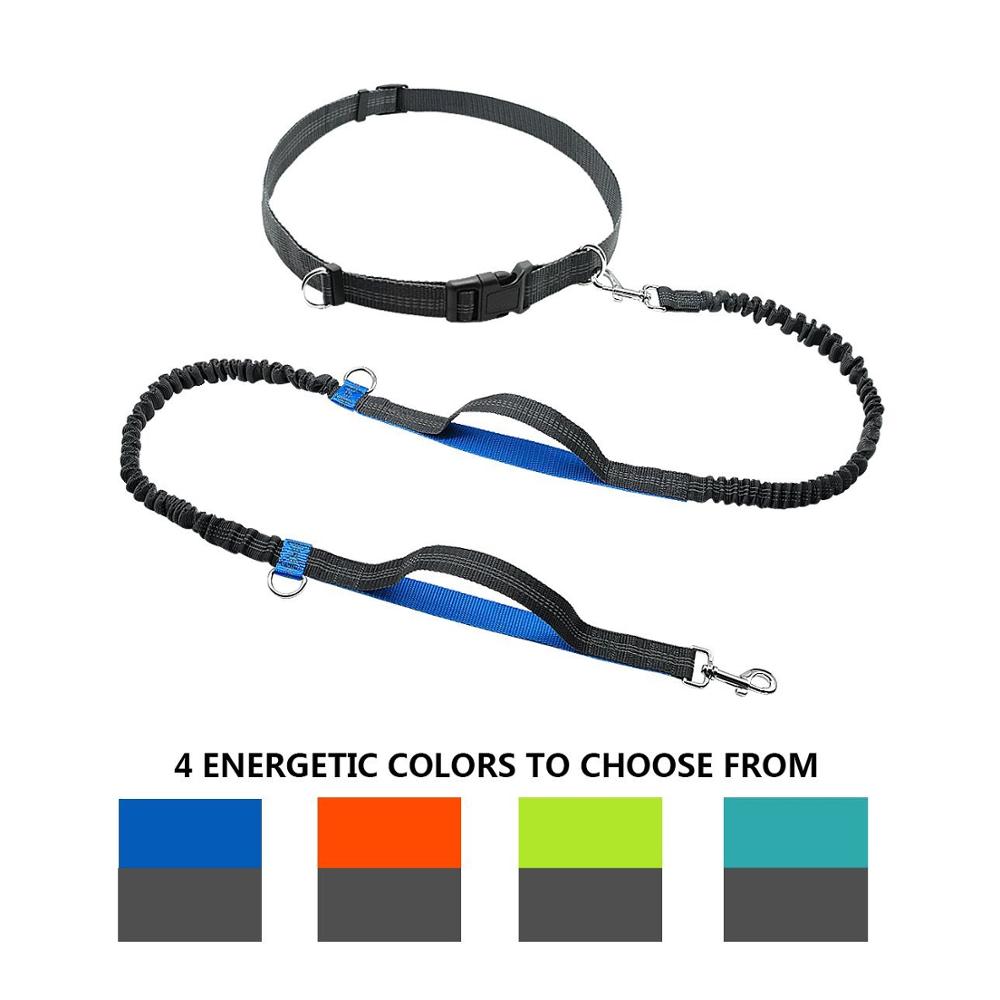 Waist Belt / Hands Free Dog Leash For Dual Handles Reflective Strip