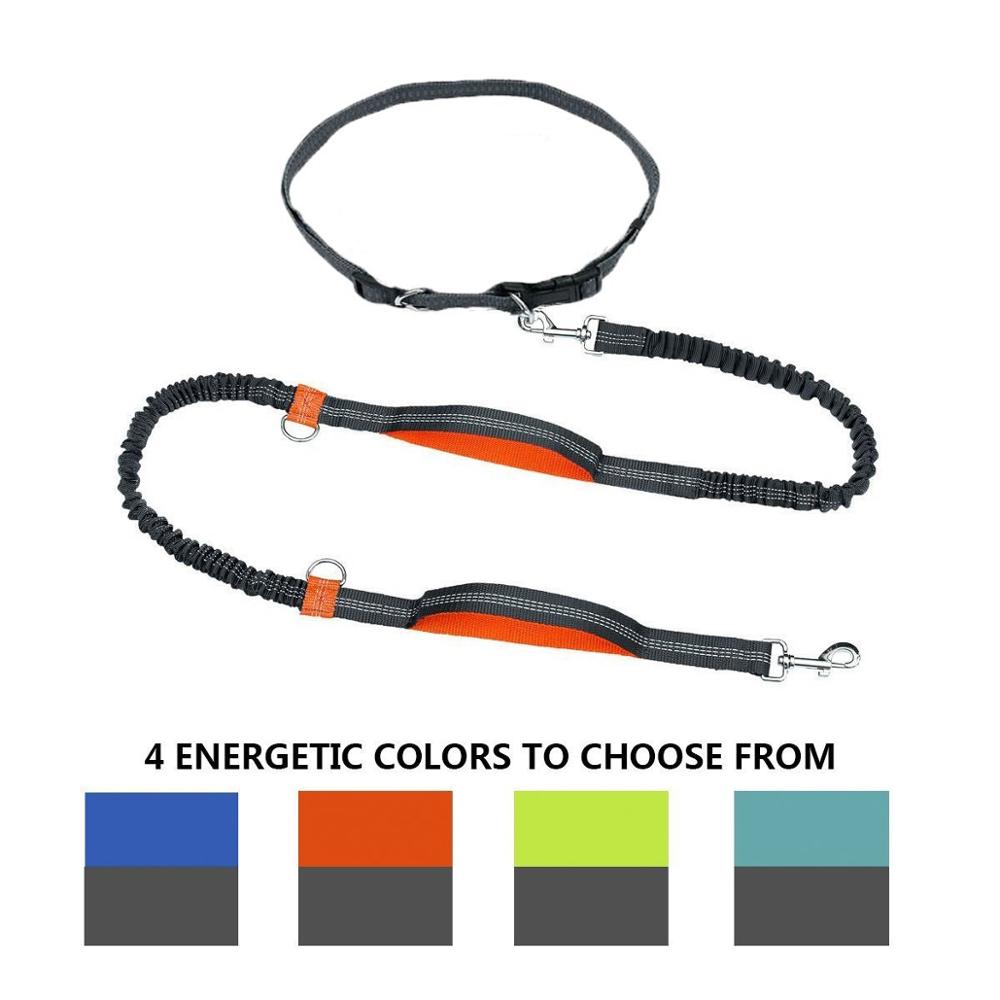 Waist Belt / Hands Free Dog Leash For Dual Handles Reflective Strip
