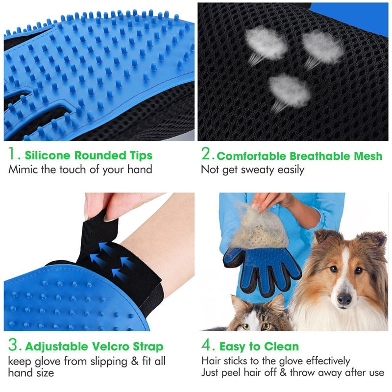 Pet Grooming Silicone Brush Glove