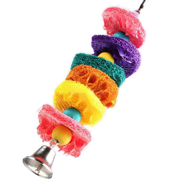 Colourful Bird Swing & Hanging Toy with Bell Attached