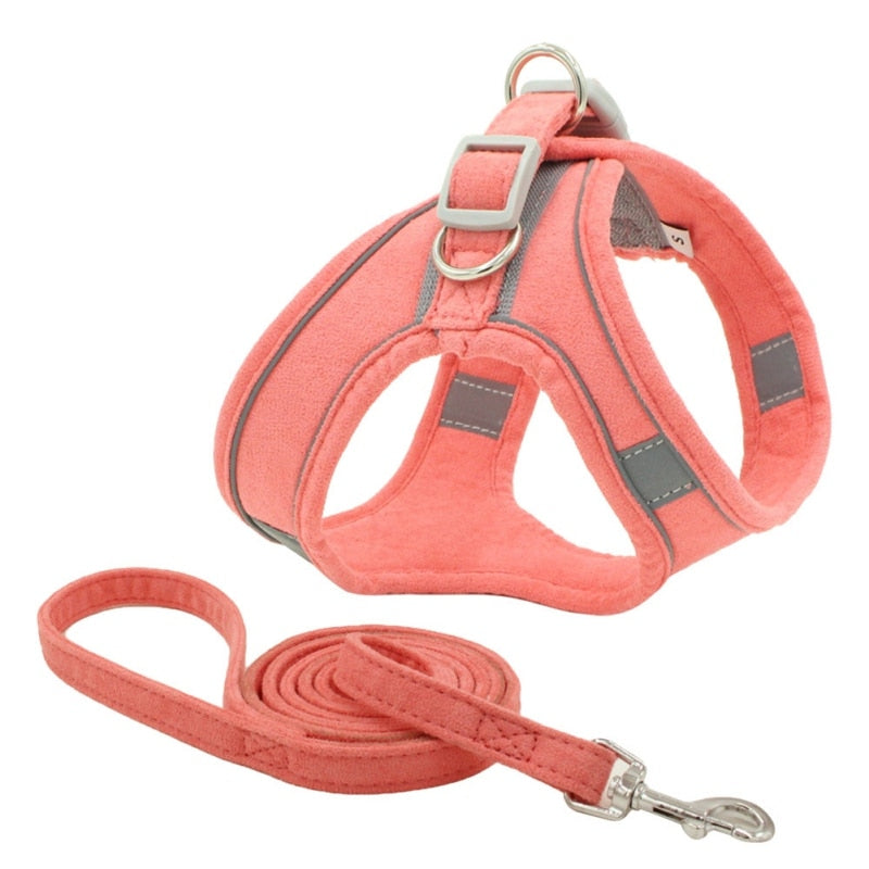 Reflective Breathable Harness Vest With Adjustable Leash For Small Medium Dog