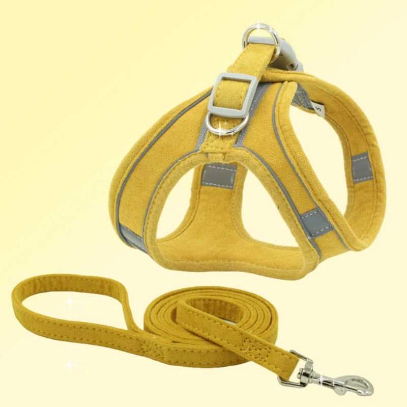 Reflective Breathable Harness Vest With Adjustable Leash For Small Medium Dog