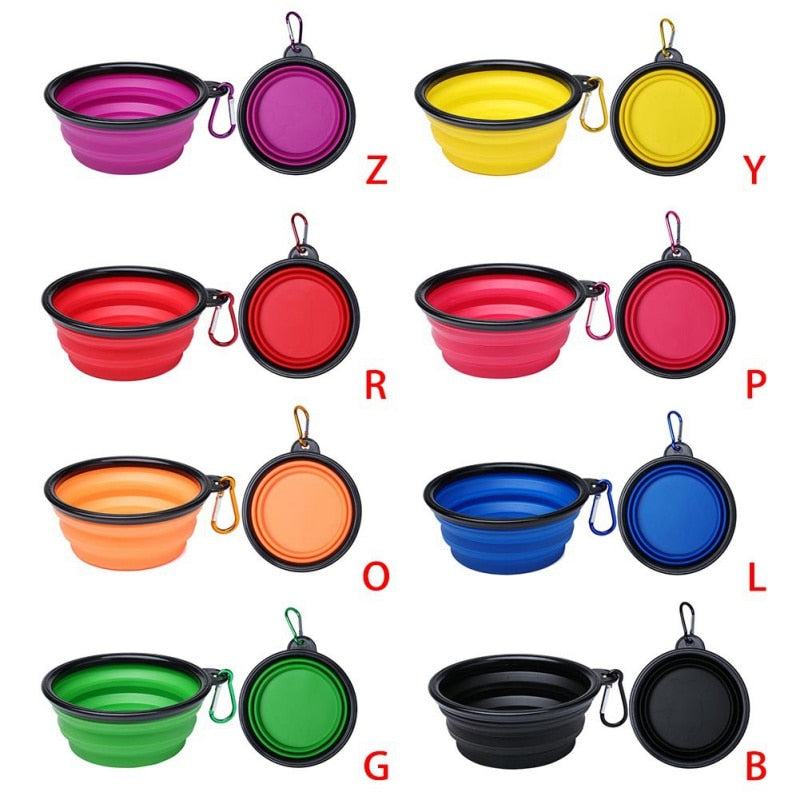 Portable & Collapsible Soft Silicone Feeding & Water Bowls For Dog / Cat During Travel