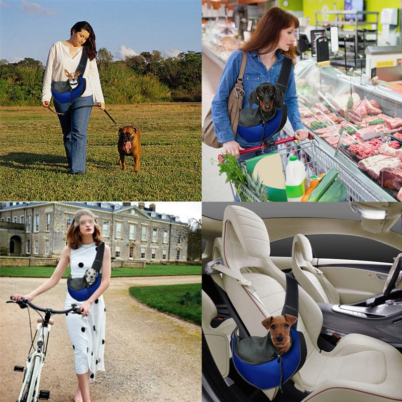 Shoulder Carrier Travel Bag For Puppy/Dog - Mesh Oxford Comfort Tote