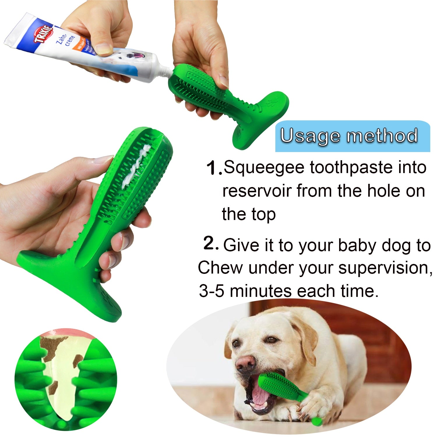 Green Oral Care Bite Stick For Dog To Chew - Brushing Toy