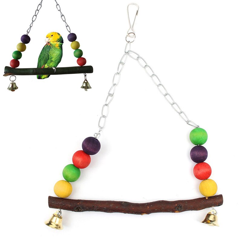 Colourful Bird Swing & Hanging Toy with Bell Attached
