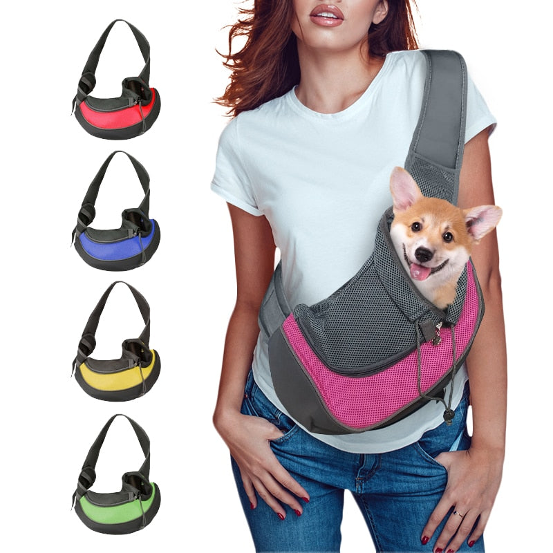 Shoulder Carrier Travel Bag For Puppy/Dog - Mesh Oxford Comfort Tote